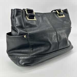 Beautiful Black Tignanello Italian Leather Bag Vintage